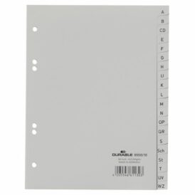 Durable Register, PP, A - Z, grau, DIN A5 volldeckend, 148/163 x 210 mm, 20 Blatt