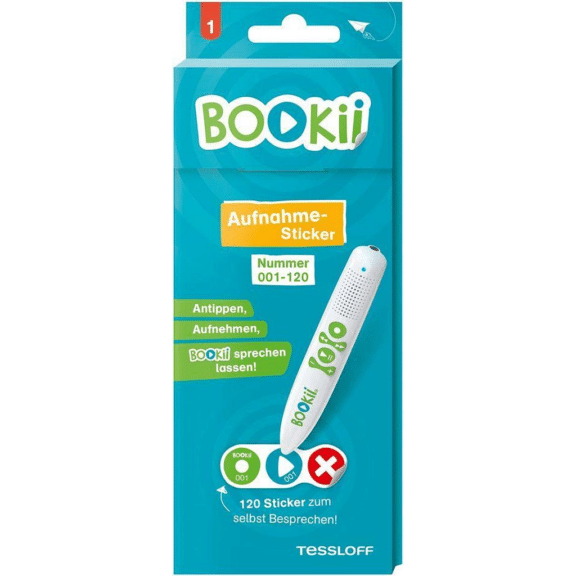 Bookii Aufnahme-Sticker neutral Paket 1, Nr. 001-120