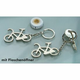 Gilde Flaschenöffner, Schlüsselanhänger, "Bike", Metall, silberfarben