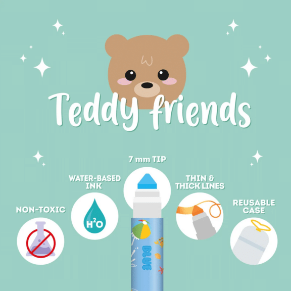 Legami Set mit 12 Filzstiften "Teddy Friends"