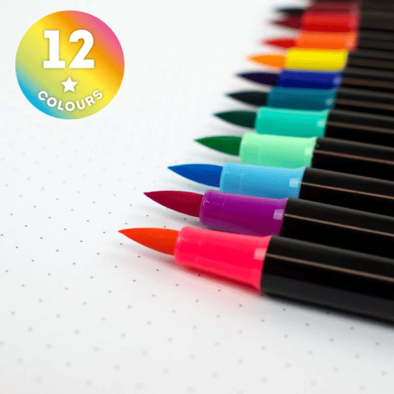 Legami Set mit 12 Pinselstiften - Brush Markers "Bright"