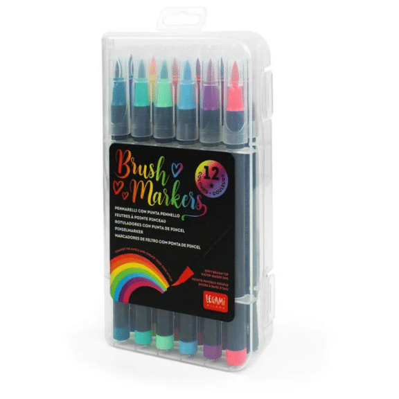 Legami Set mit 12 Pinselstiften - Brush Markers "Bright"