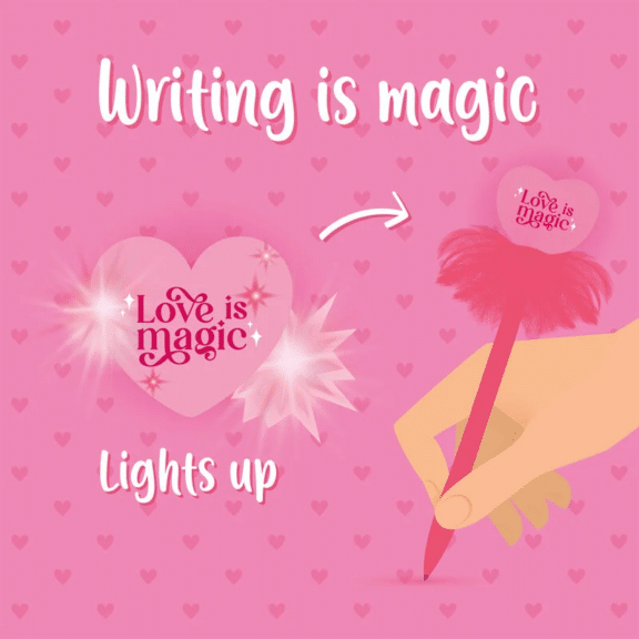 Legami Leuchtender Kugelschreiber - Writing is Magic "Heart"