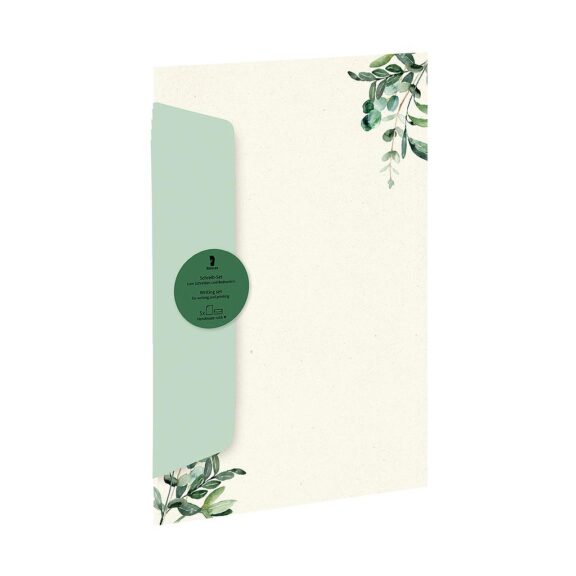 Rössler Designpack 5 Blätter A4 und 5 Briefumschläge DL "Eukalyptus Zweig"