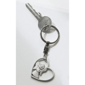 Gilde Schlüsselanhänger, "Herzengel", Metall, silberfarben