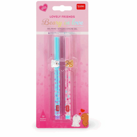 Legami Set mit 2 Gelstiften - "Beary in Love"