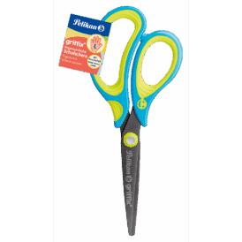 Pelikan Schulschere Griffix links spitz, Neon Fresh Blue