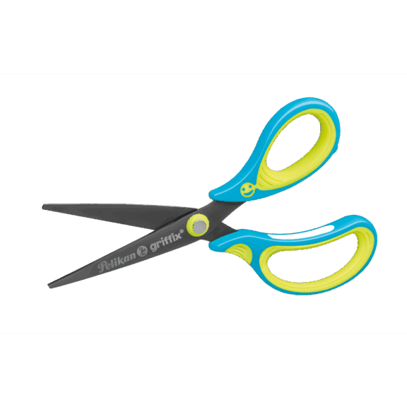 Pelikan Schulschere Griffix rechts spitz, Neon Fresh Blue