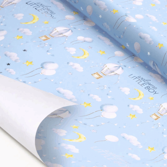 Legami Geschenkpapier "Baby Born-Boy-Motiv"