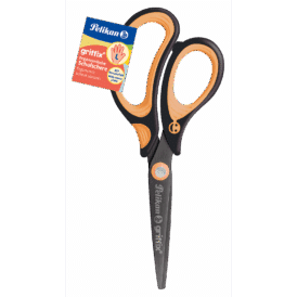Pelikan Schulschere Griffix links spitz, Neon Black