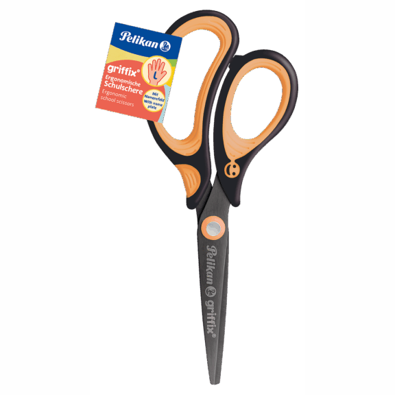 Pelikan Schulschere Griffix links spitz, Neon Black