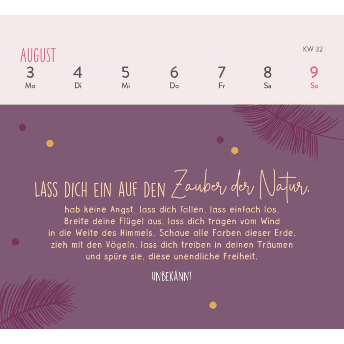 Groh Mini-Wochenkalender 2026: Einatmen. Ausatmen. Sein.