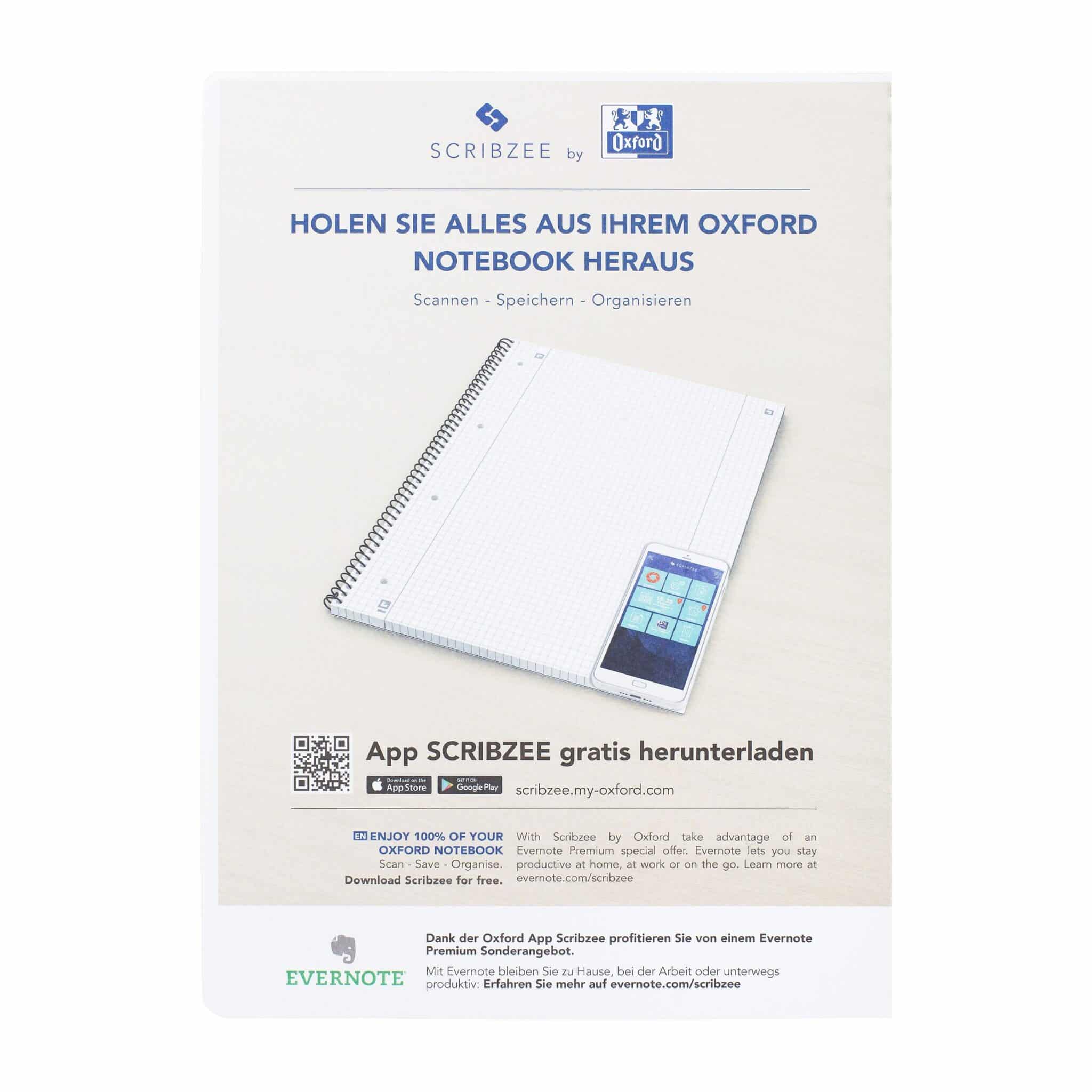 Oxford Collegeblock Lineatur 22 Kariert 80 Blatt