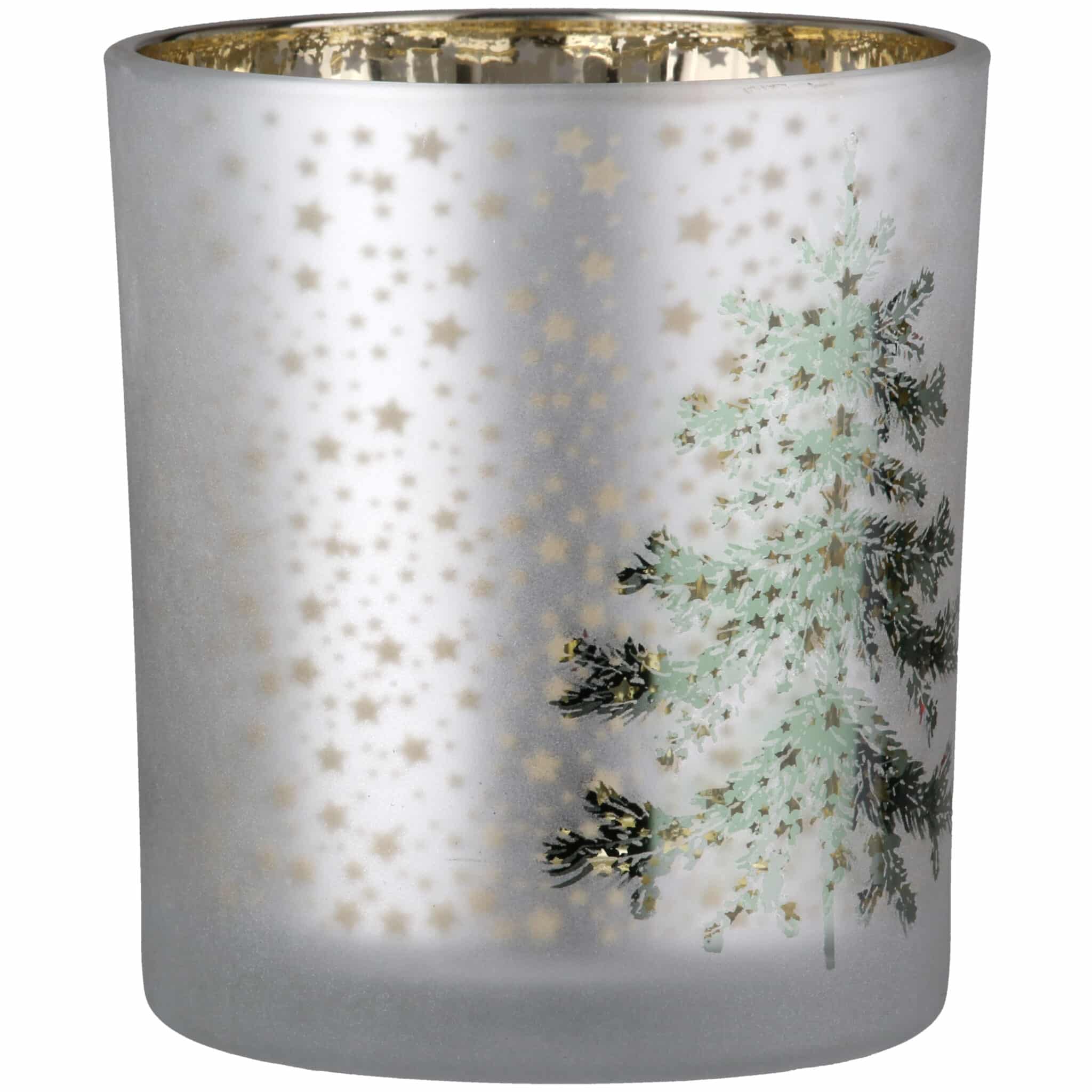 Gilde Windlicht zylindrisch "Tanne" 10 cm hoch