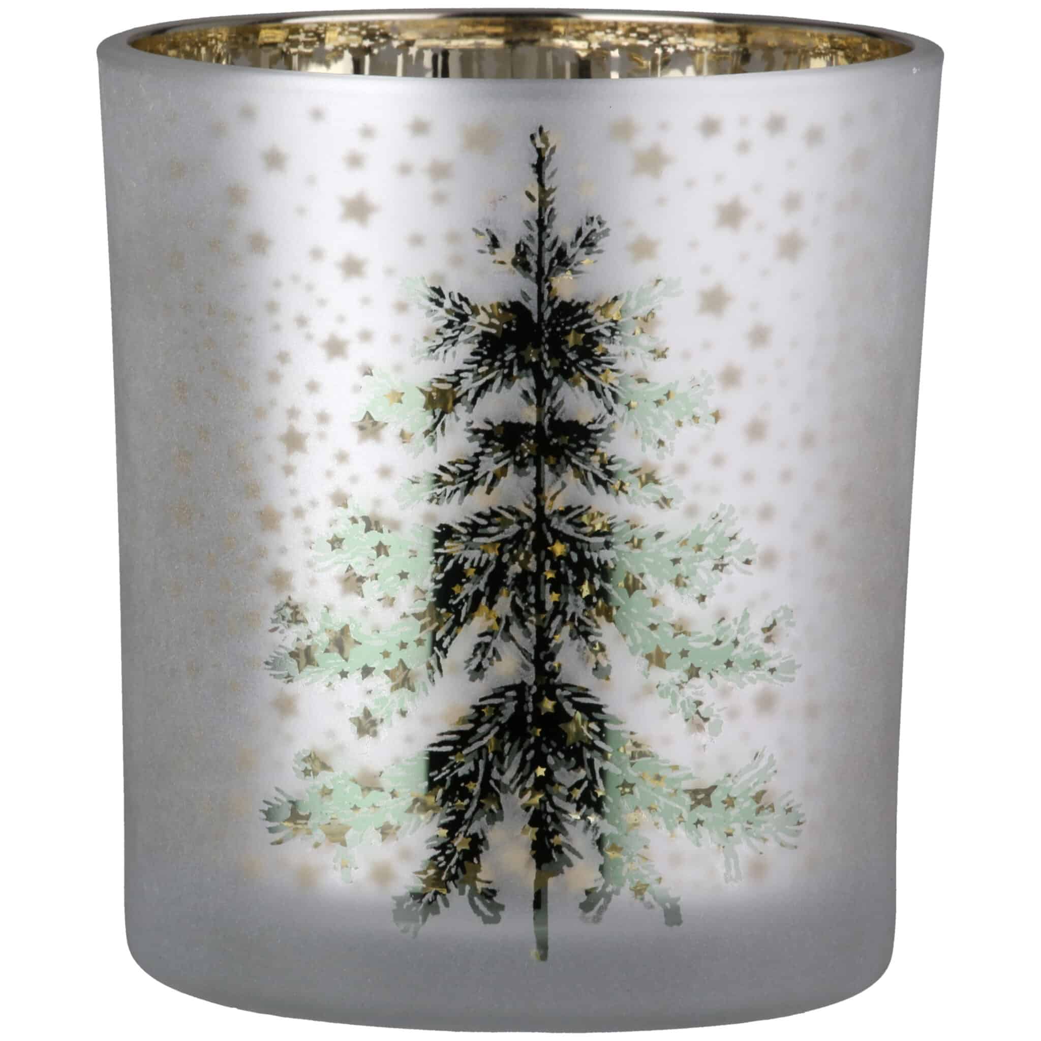 Gilde Windlicht zylindrisch "Tanne" 10 cm hoch