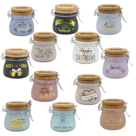 Hergo Sparglas mini mit Korkdeckel und Schloß