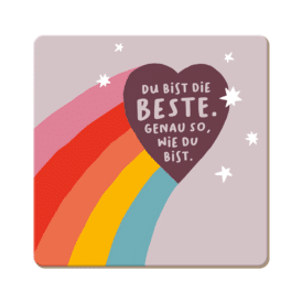 Grafik Werkstatt Korkuntersetzer "Du bist die Beste."