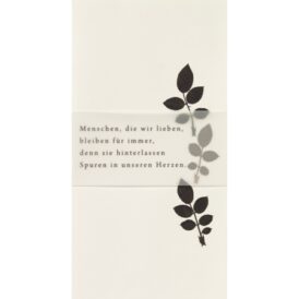 Räder, Weiße Trauerkarte "Blätter"