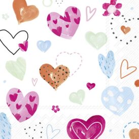 Ihr, Lunch-Servietten "Joyful Hearts Orange"