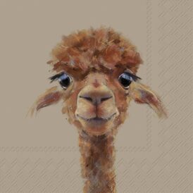Ihr, Lunch-Servietten "Alpaca Fernando Brown"