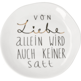 Räder, Mix & Match. Kleiner Teller "Von Liebe allein ..."