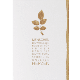 Räder, Goldblatt Kondolenzkarte "Menschen die wir lieben..."