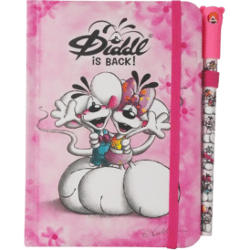 Diddl, Notizbuch A6 mit Stift – Rosa Design