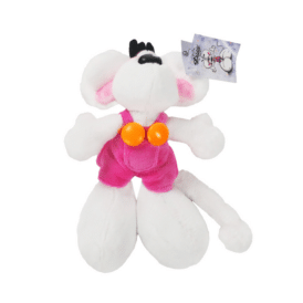 Diddel, Plüschfigur Diddl in rosa Latzhose, 20 cm