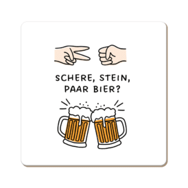 Grafik Werkstatt, Korkuntersetzer "Schere, Stein, Paar Bier?"