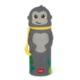 Legami 2-in-1-Federmäppchen aus Silikon - Kawaii Gorilla "Wild but Kind"