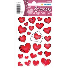 Herma Sticker DECOR Herzen Silberprägung