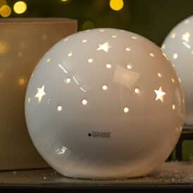 Lichtkugel Padova LED mit Sternen weiß-creme