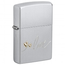 Zippo Feuerzeug satiniert Heart Design