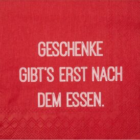 Räder Weihnachtsservietten "Geschenke gibt`s erst nach dem Essen"