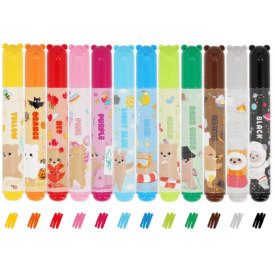 Legami Set mit 12 Filzstiften - Teddy Friends