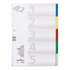 Durable, Register, plastik, farbige Verlauf, 5 Blatt