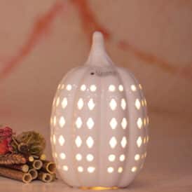 Tiziano Deko Kürbis Nerone LED creme – weiß