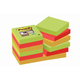 Post-it Haftnotiz super Sticky 48 X 48 mm, 3 Farben, 12 X 90 BL