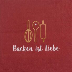 Räder Dining Weihnachtsservietten "Backen ist Liebe" 33 x 33 cm
