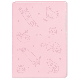 Grafik Werkstatt, Terminplaner Lederlook 2027 "Katzen"