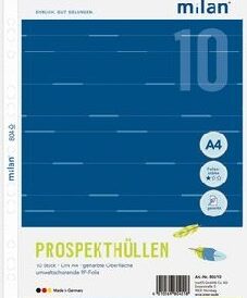 Milan 804/10 Prospekthüllen A4 10er