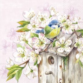 Ihr, Cocktail-Servietten "Cherry Blossom Birdhouse Rose"