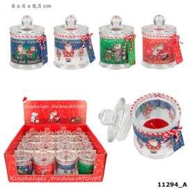 Depesche Weihnachtskerze im Bonbonglas klein