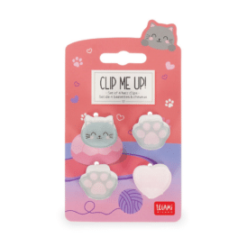 Legami, Set aus 4 Mini-Haarclips - Clip me up! "Kitty"