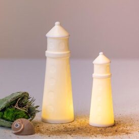 Tiziano, Leuchtturm Farol LED Porzellan 17.0 cm hoch