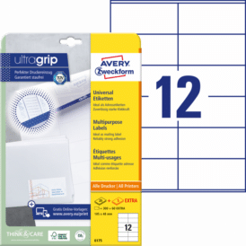 Zweckform Univrsal-Etiketten 105x48 mm 30Bogen/360 Etiketten,weiß