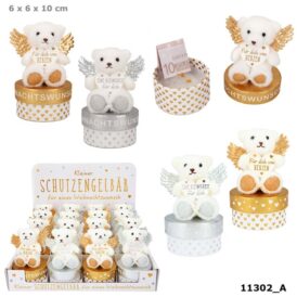 Depesche Weihnachtlicher Schutzengelbär auf runder Box