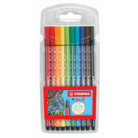 STABILO, Premium-Filzstift, Pen 68, Etui, mit 10 Farben