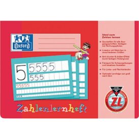 Oxford Zahlenlernheft, DIN A4 quer, liniert, Lineatur ZL, 16 Blatt