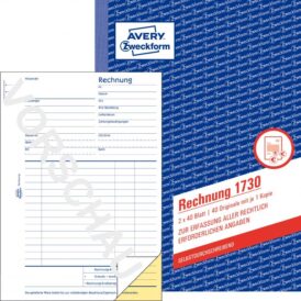 Zweckform Rechnung 1730 A5 , selbstdurchschreibend, 2x40 Blatt